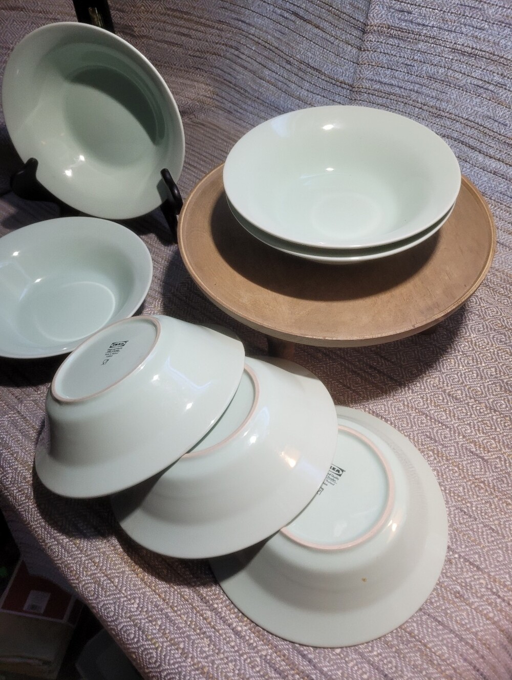 IKEA Mint Green Stoneware Bowl Set of 7. Perfect Size And Color For Your Kutchen - Picture 4 of 16